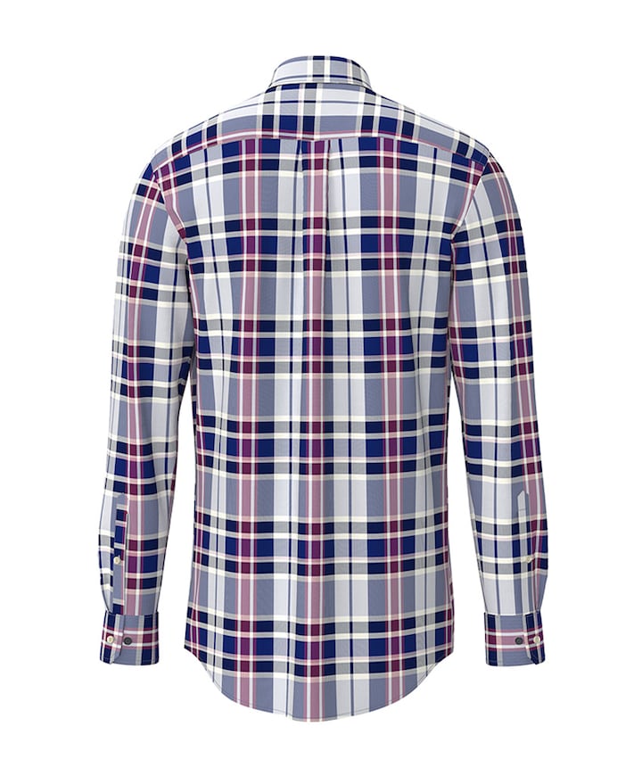 Heren overhemd lange mouw blauw