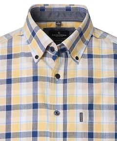 Heren overhemd korte mouw geel