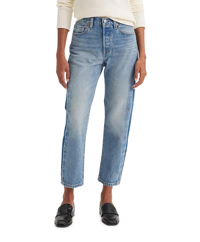 501 Crop jeans blauw