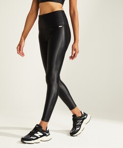Shine leggings High Waistband dames tight zwart
