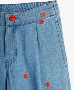 Mini hearts woven jeans blauw