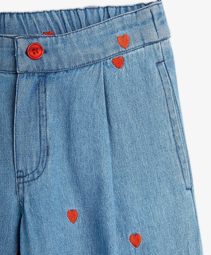 Mini hearts woven jeans blauw