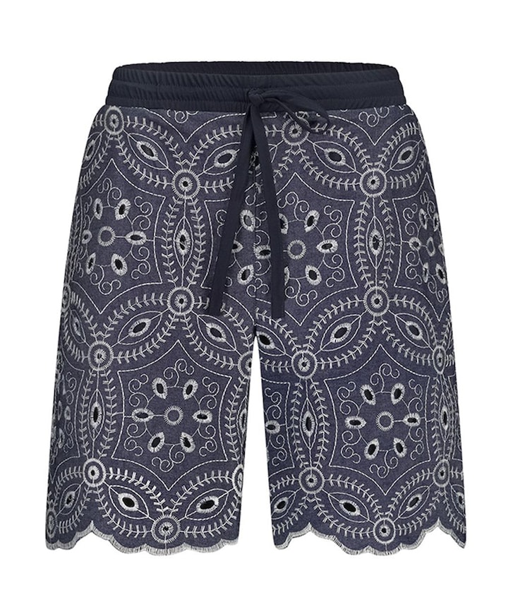 Noralie broderie korte broek blauw