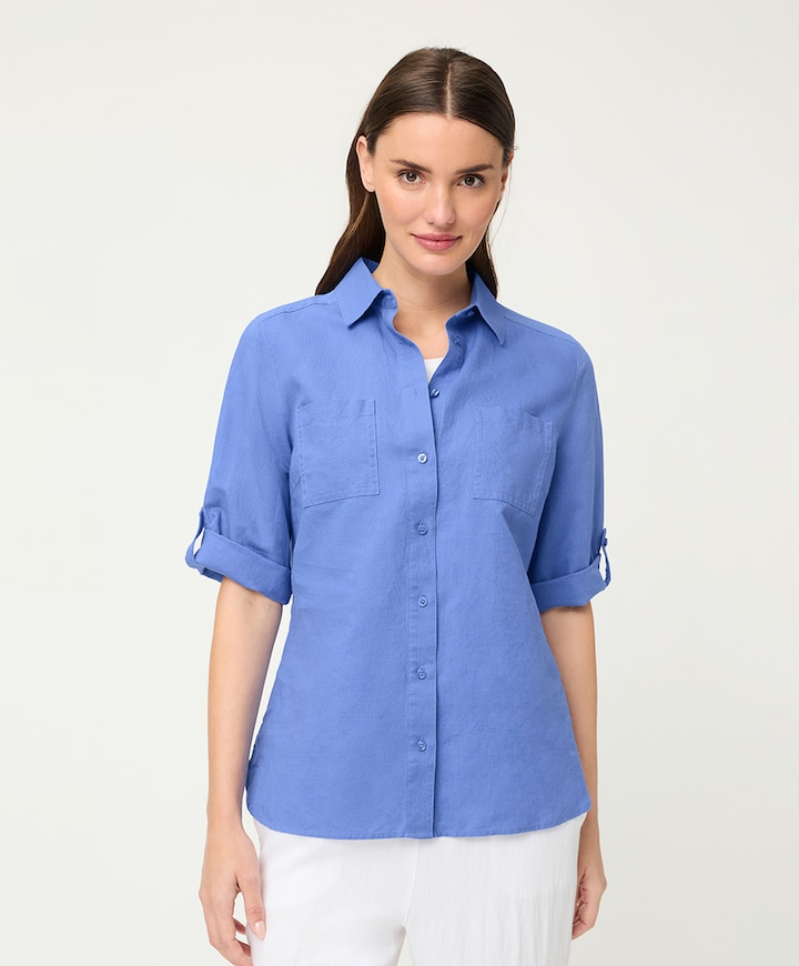 Dames blouse blauw