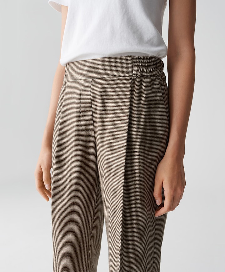 Maikito pepita dames broek bruin