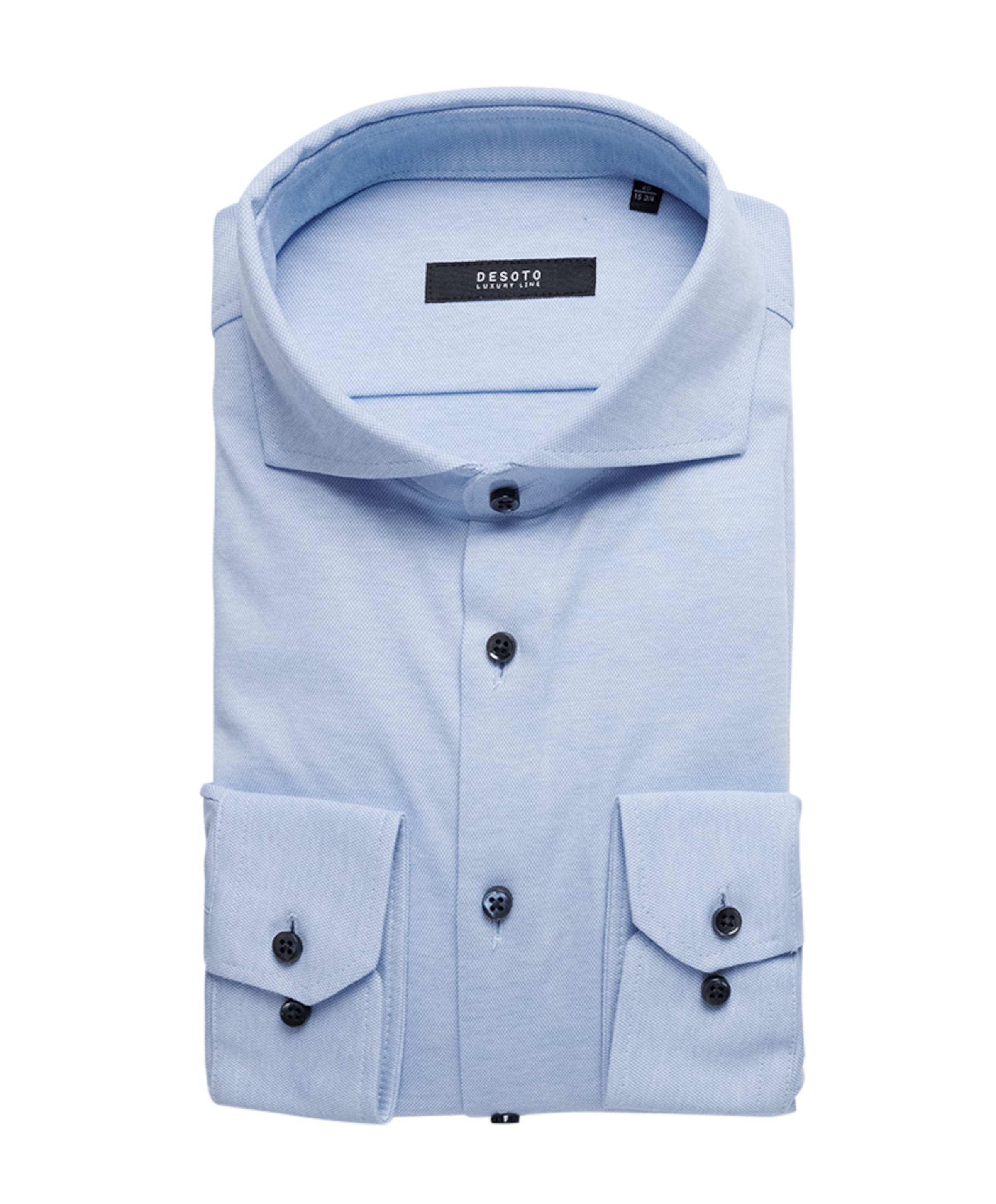 Heren overhemd lange mouw blauw