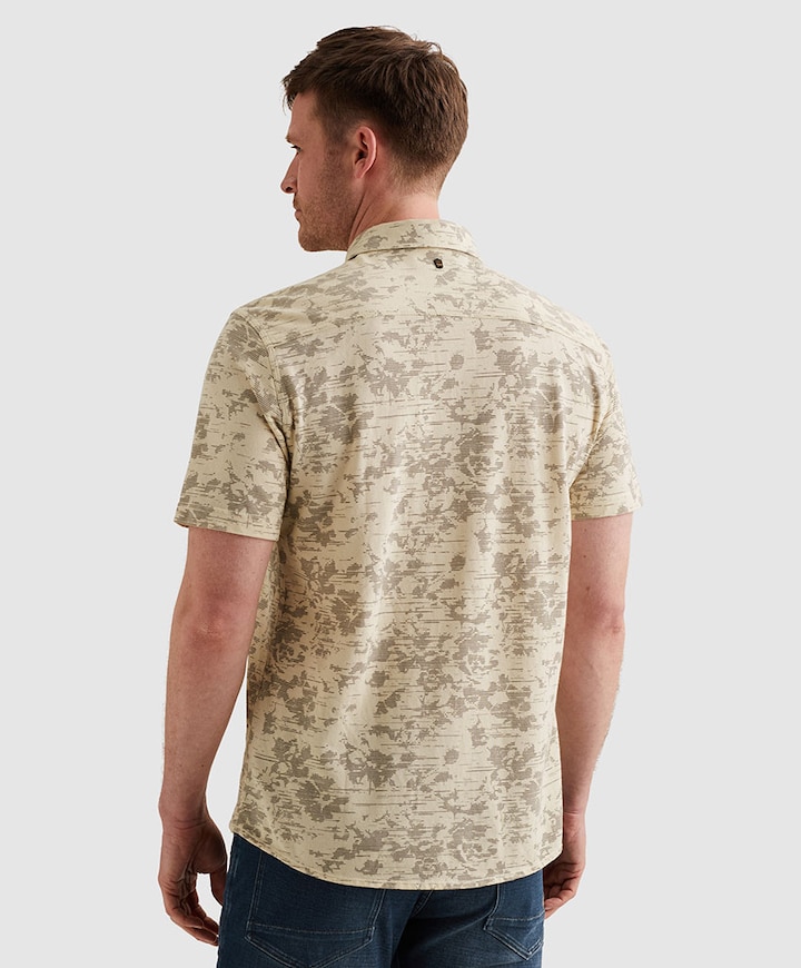 Heren polo korte mouw ecru