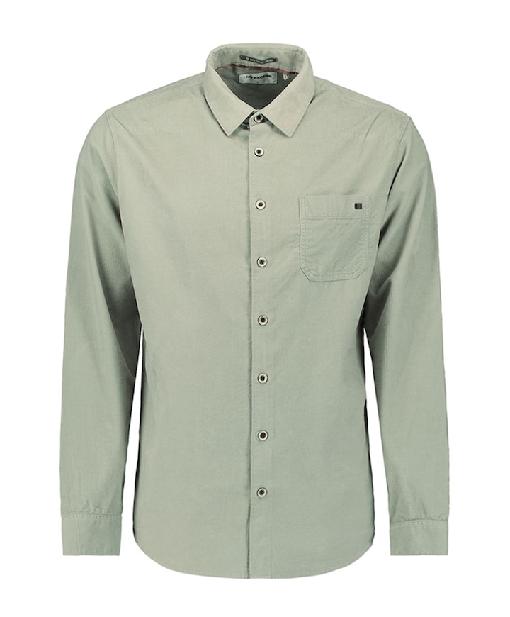 Heren overhemd lange mouw groen