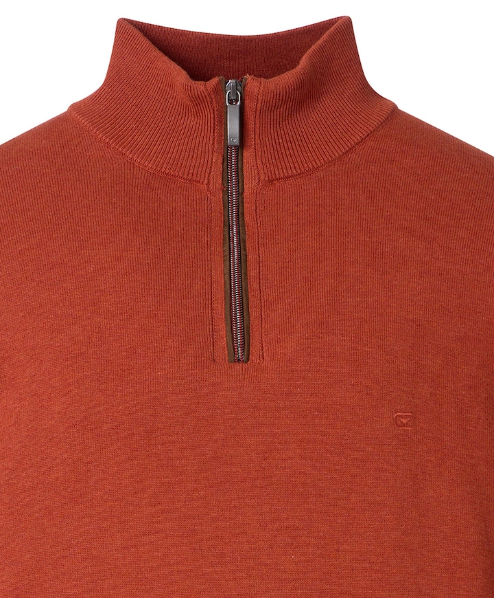 Trui met rits brique