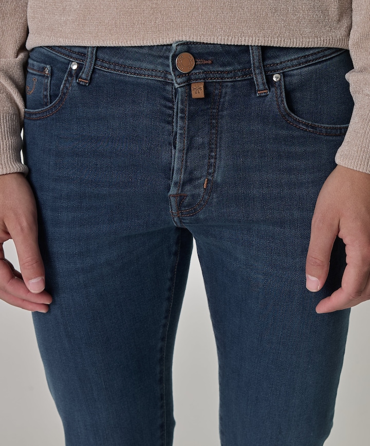 Nick Slim 5 pkt heren jeans blauw