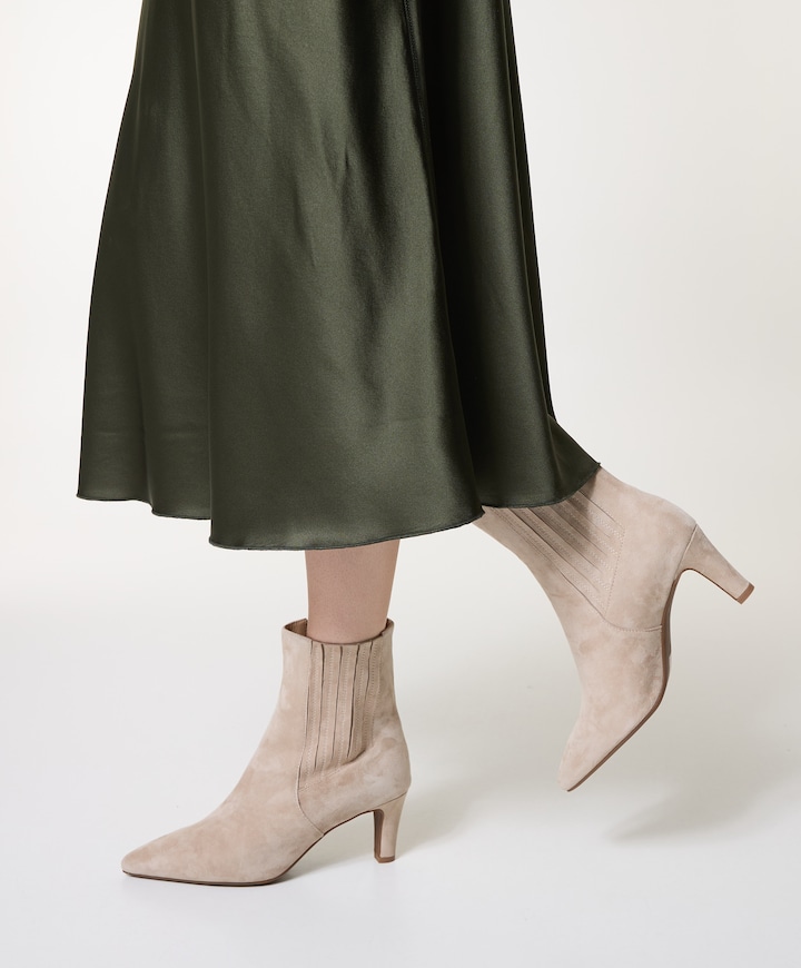 Calandra dames enkellaarzen beige