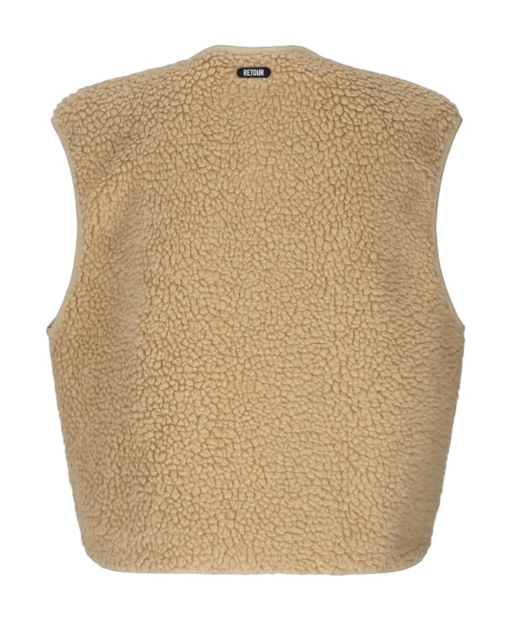 Meisjes bodywarmer beige