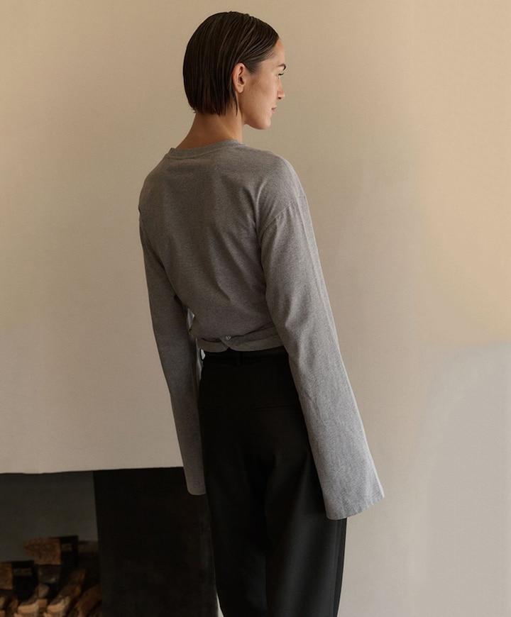 Dames longsleeve grijs