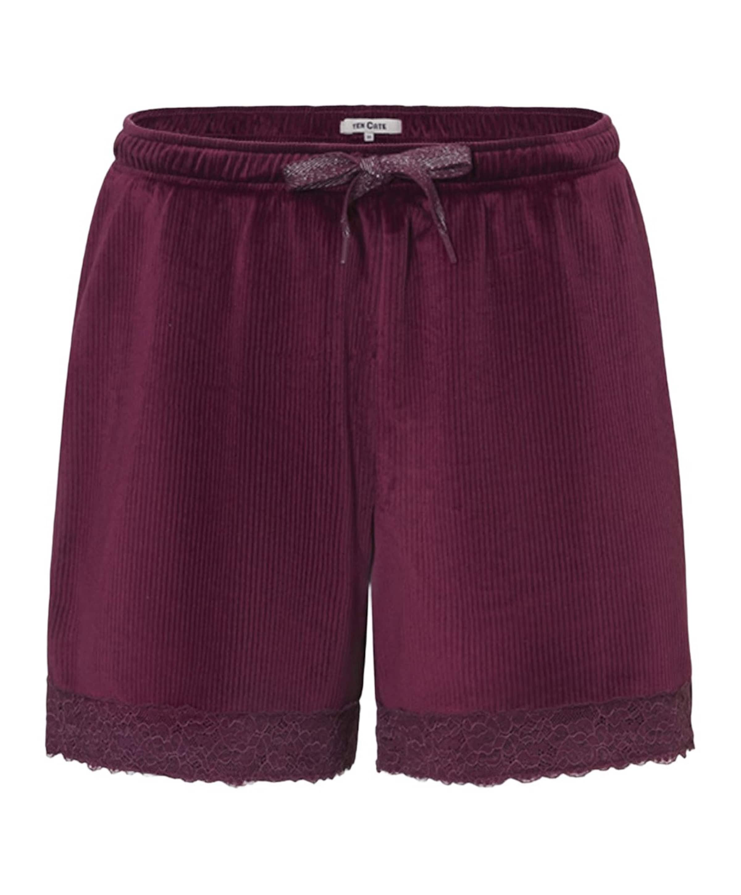 Dames pyjamashorts bordeaux