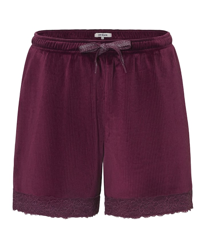 Dames pyjamashorts bordeaux