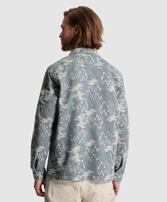 Heren overhemd lange mouw blauw