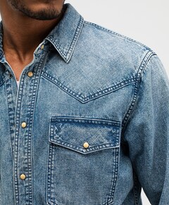 Heren overhemd lange mouw blauw