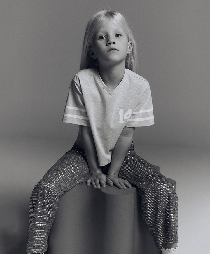 Meisjes t-shirt zilver