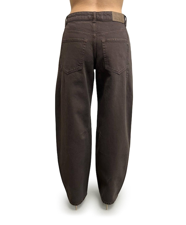 mid waist balloon dames jeans bruin