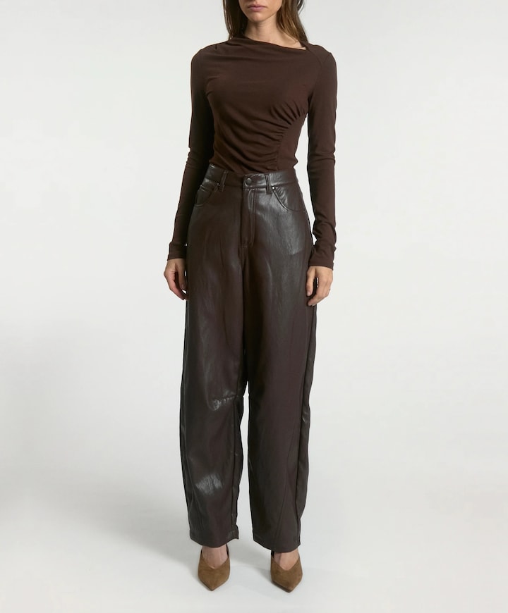 Dames longsleeve bruin