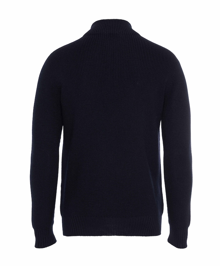 Heren trui met rits blauw