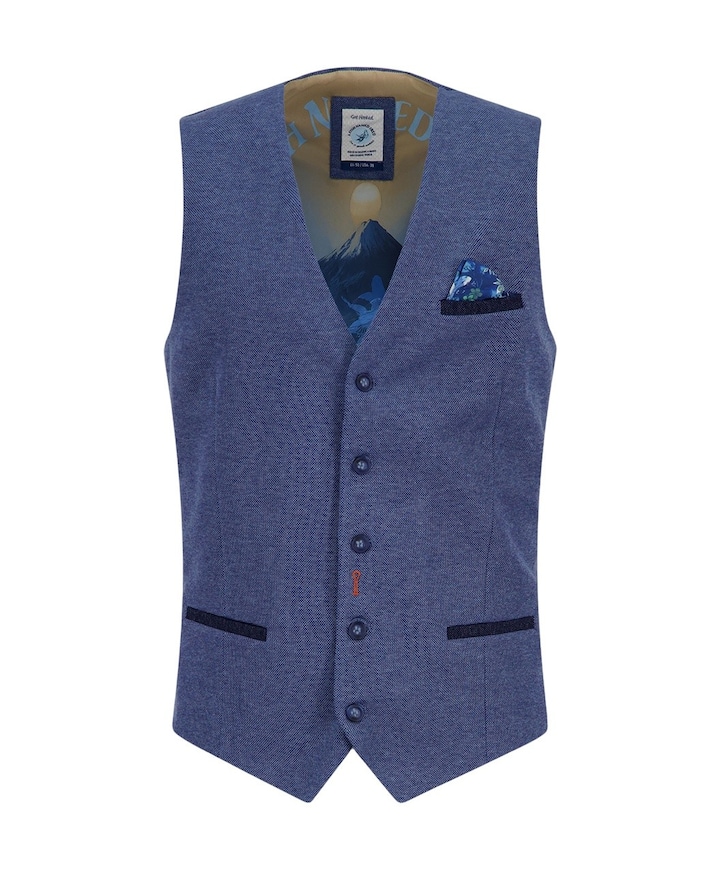 Heren gilet blauw