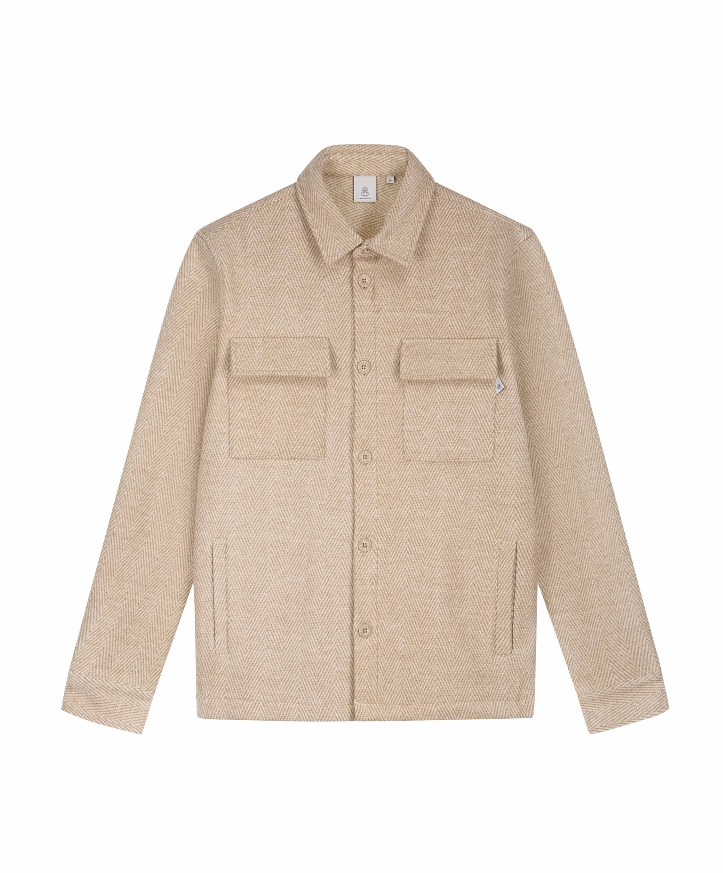 Overshirt lange mouw beige