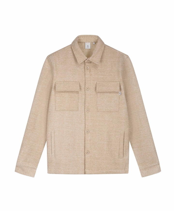 Overshirt lange mouw beige