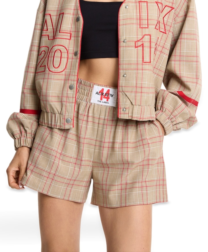 SPORTY CHECK dames korte broek beige