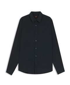 Heren overhemd lange mouw blauw