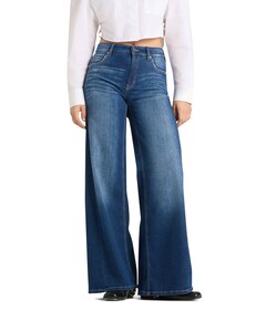 Palazzo patch dames jeans blauw