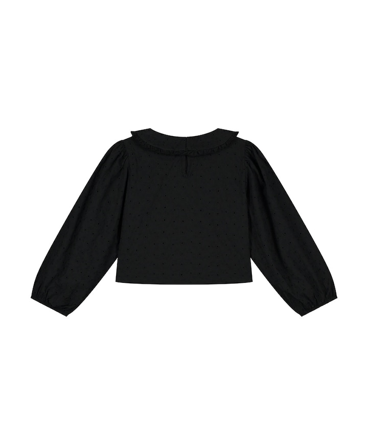 Meisjes blouse lange mouw zwart