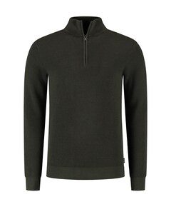 Heren trui met rits groen