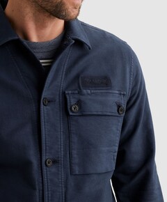 Heren overhemd lange mouw blauw