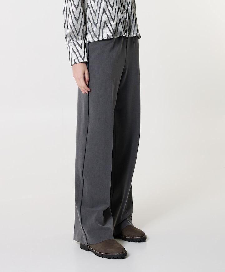 Flair + piping broek grijs