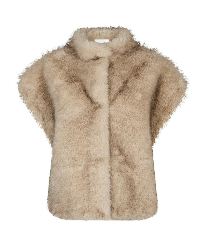 Dames gilet beige
