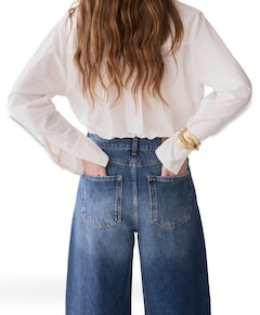 Loose fit Mid weight cotton dames jeans blauw