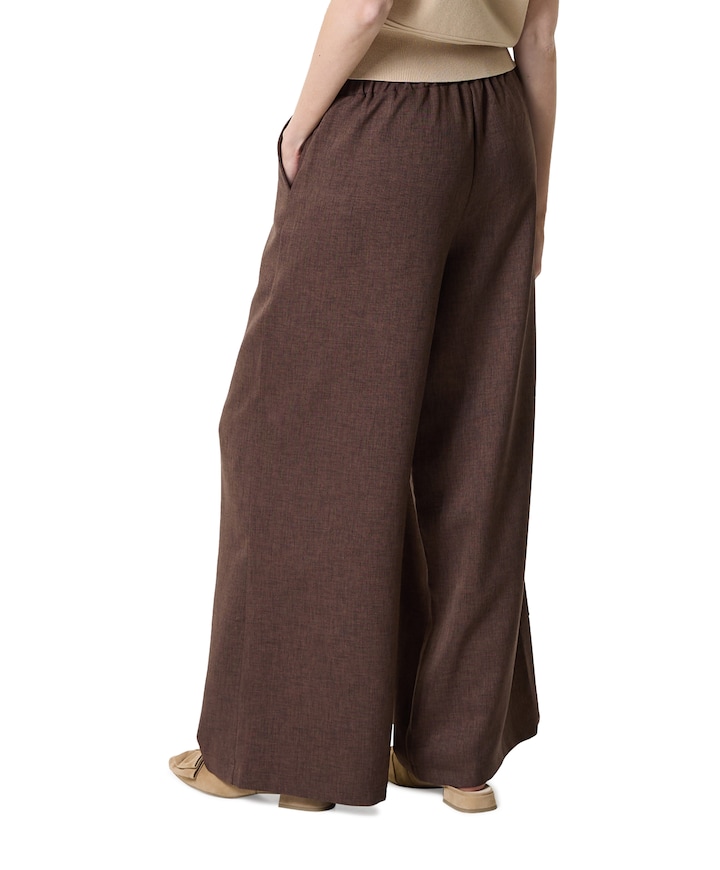 Pantalon wide leg dames broek bruin