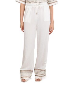 Valerie Embroidery dames broek ecru