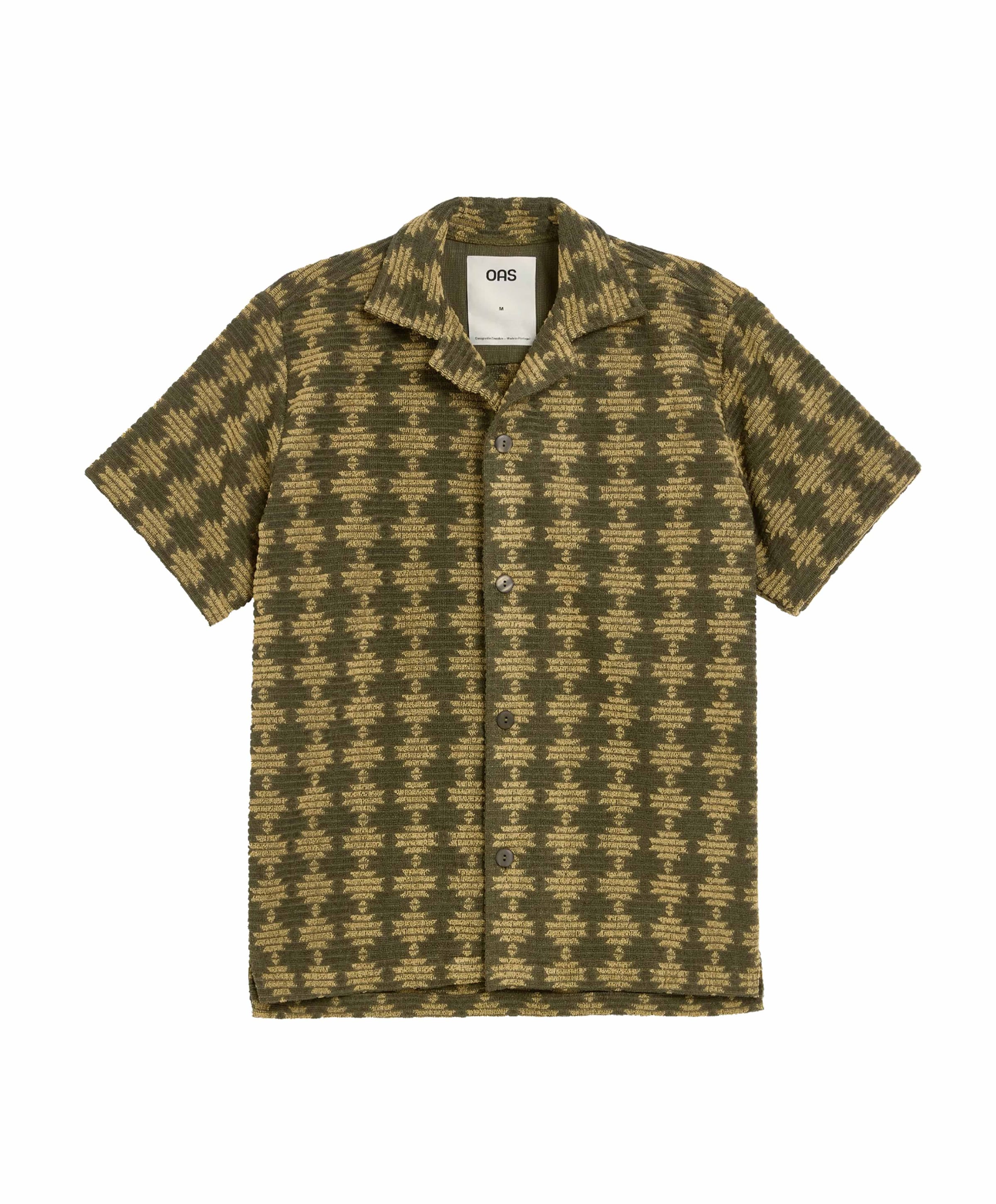 Heren overhemd korte mouw groen