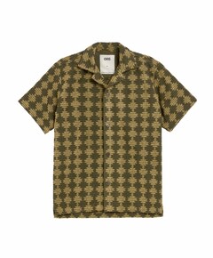 Heren overhemd korte mouw groen