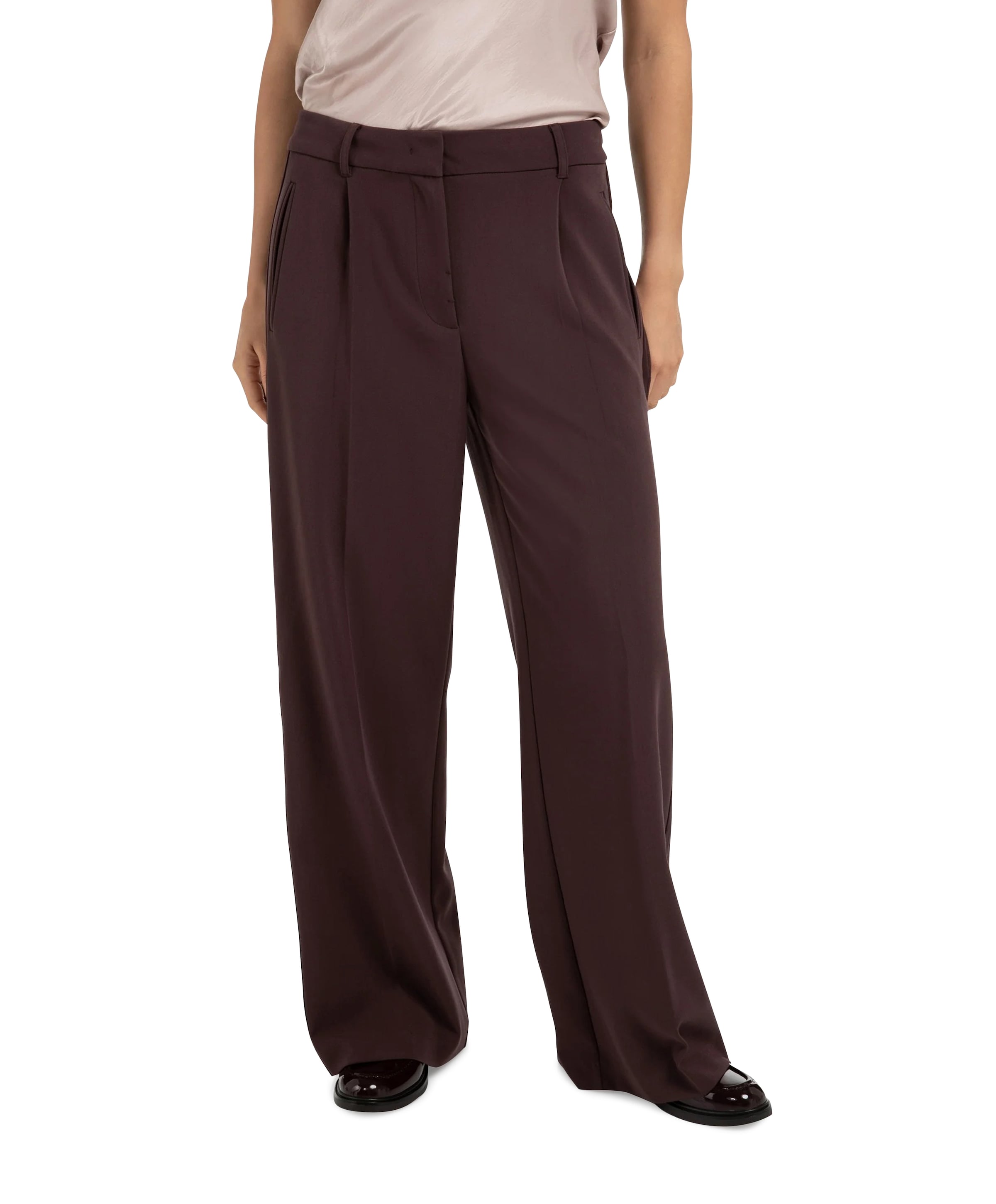 With satin side tape dames broek bordeaux
