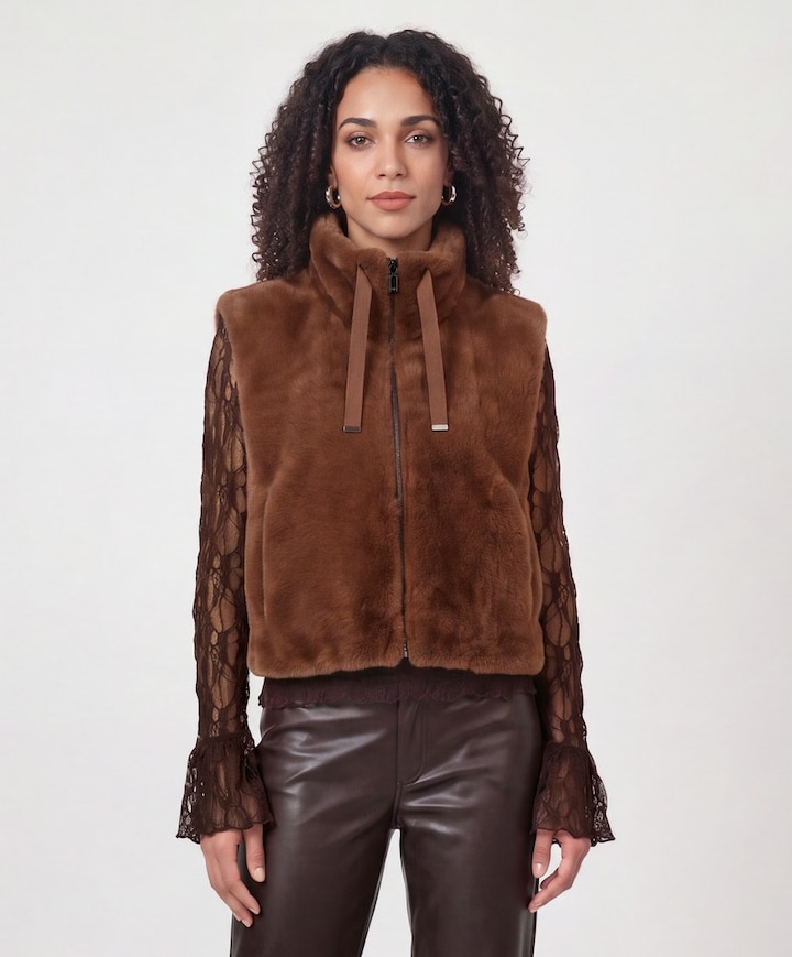 Dames bodywarmer bruin