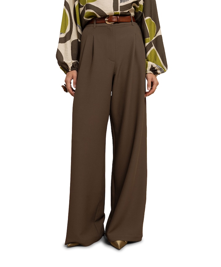 Skye waffle dames broek bruin