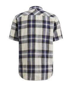 Heren overhemd korte mouw blauw