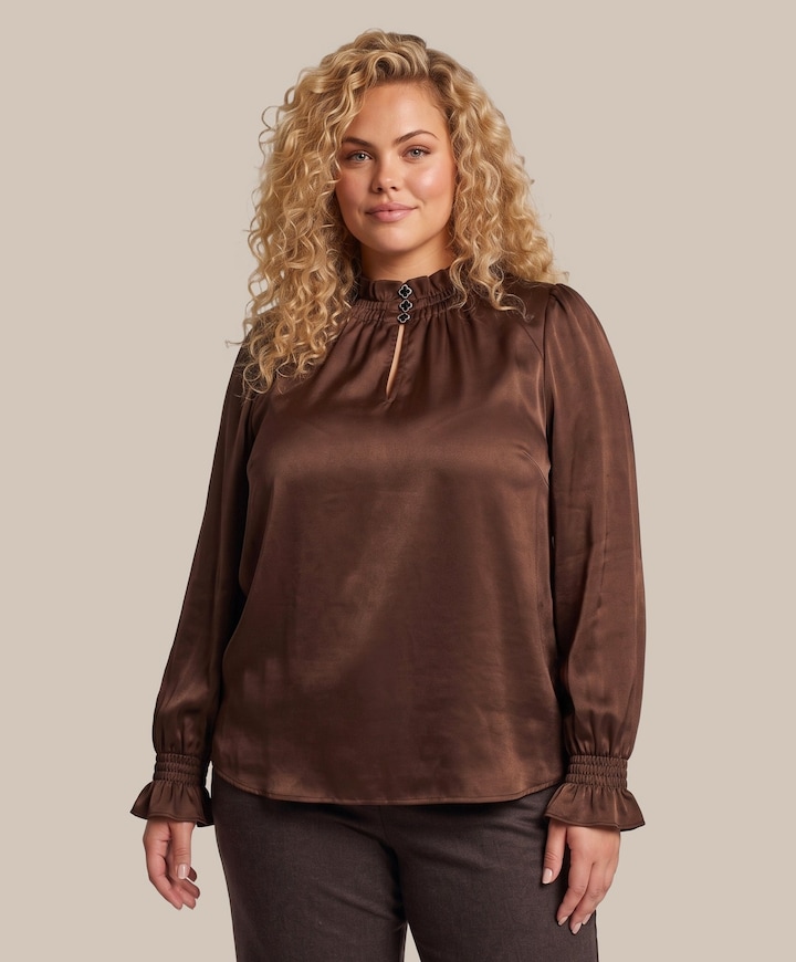 Dames blouse bruin