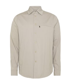 Heren overhemd lange mouw beige