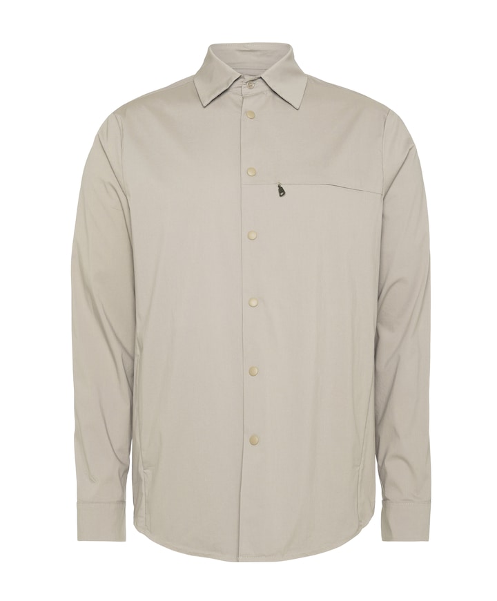 Heren overhemd lange mouw beige