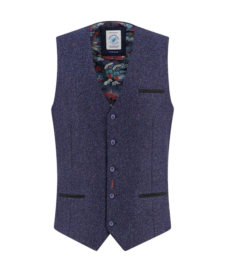 Heren gilet blauw
