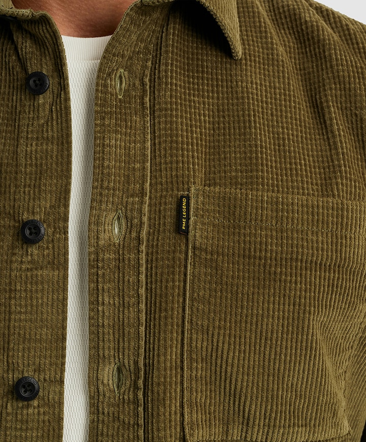 Heren overhemd lange mouw groen